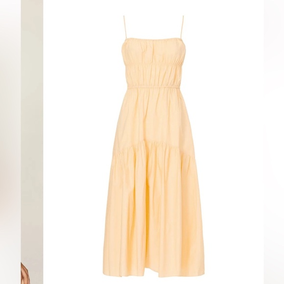 Vince ruched tiered midi dress in peach sz XL - Picture 12 of 12